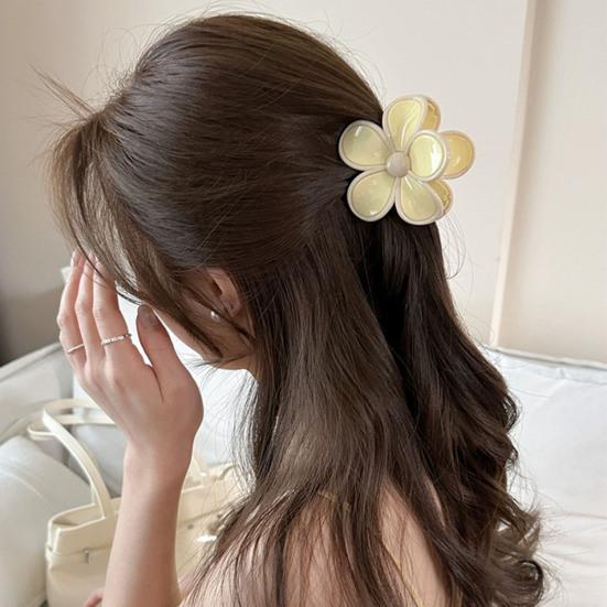 Hair Clip Flower-Shaped Candy Color Hairpin Back Head Hair Claw No Hair Damage Hair Decoration Daily Wear
