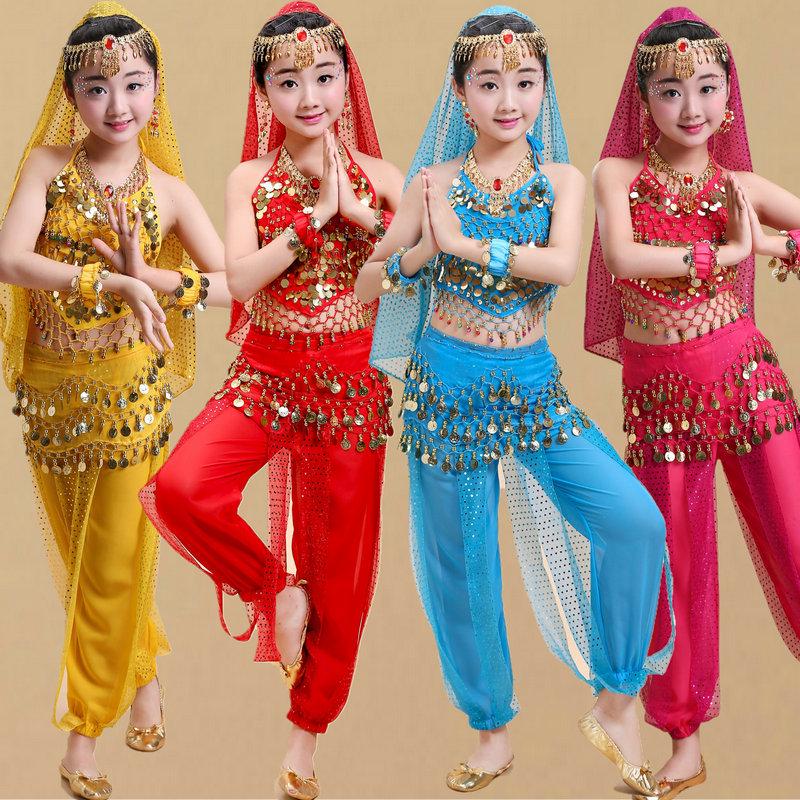 

Children s Ethnic Xinjiang Belly Dance Costume Set M: Height 111-120cm
