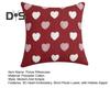 Valentines Day Throw Pillowcase 3D Heart Embroidery Short Plush Luster 45*45cm Hidden Zipper Closure Pillow Cover Bedroom Living Room Sofa Decoration