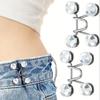 2pair Skirt Pants Tighten Waist Brooches Jeans Adjustable Waist Clip Button Pearl Women's Brooch Set DIY Clothing Accessories