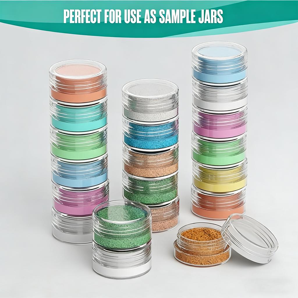 50Pcs/set Transparent Plastic Jewelry Bead Storage Box Small Bottom Round Container Jars Make Up Organizer Storage Boxes