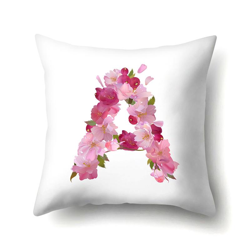 

Полиэстеровая наволочка Домашнее украшение для автомобиля Печатная наволочка 26 букв английского алфавита Чехол для подушки No pillow core