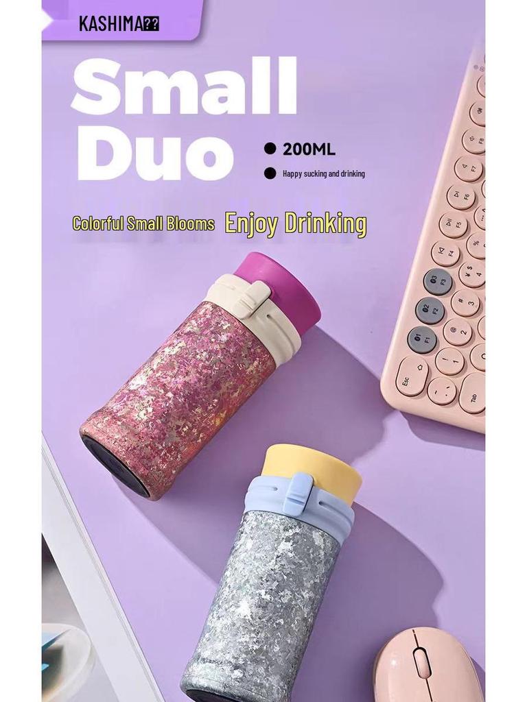 Kashima Titanium Insulated Travel Mug - Portable Double-Layer Pop-Up Pocket Cup for Outdoor Cycling & Climbing, with Gift Box.