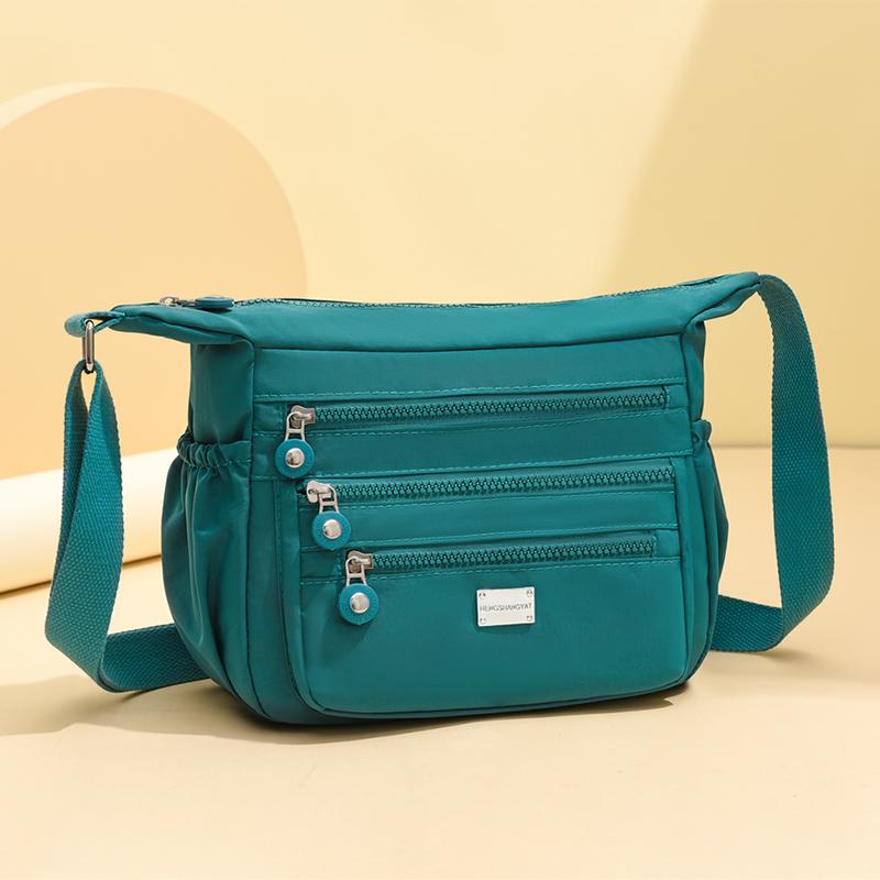 Large Capacity Water-Repellent Nylon Bag Women's Shoulder Crossbody Bag Multi-Pocket Middle-Aged Mother Bag