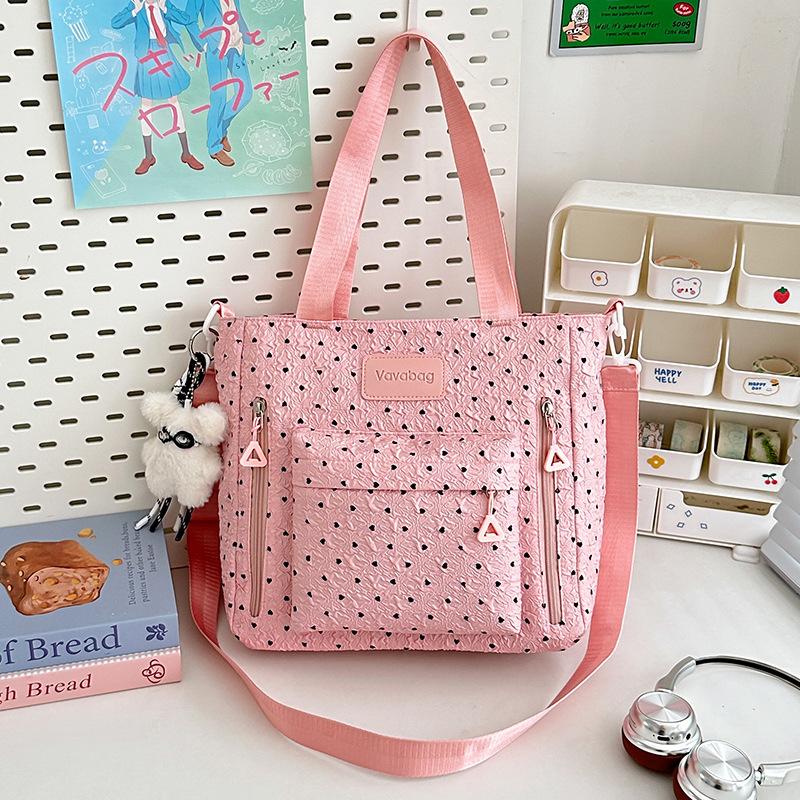 School Bag New High-value Fresh College Style Polka Dot Make-up Bag Junior High School Students Lightweight Travel Backpack