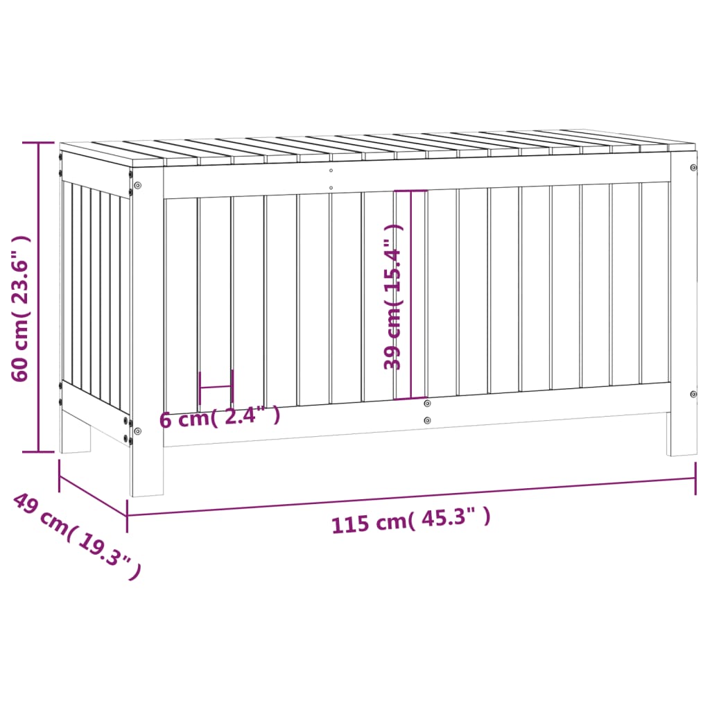 Garden Storage Box Honey Brown 115 X 49 X 60 Cm Solid Pine Wood
