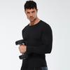 Men's Solid Color Compression Running T-Shirt: Sweat-Wicking, Quick-Dry, Long Sleeve, Elastic Fitness Sportswear
