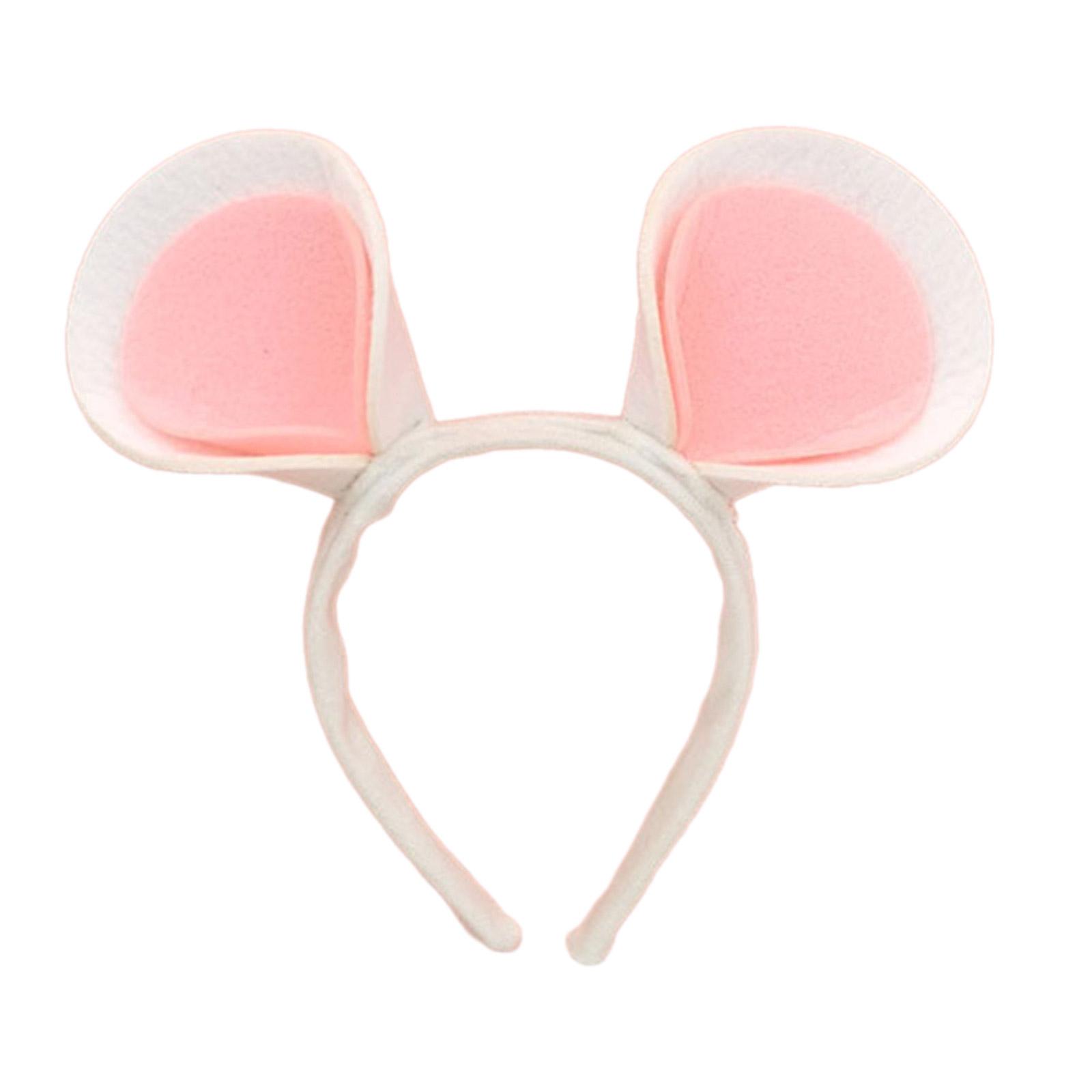 

Фетровый обруч для волос с мышиными ушками, мультяшная повязка на голову с ушками, костюм для косплея, рождественская вечеринка, милый головной убор, забавный головной убор для взрослых и детей белый