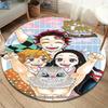 Demon Slayer Round Area Rug Carpet Rug For Living Room Bedroom Sofa Playroom Decor Nonslip Floor Mat