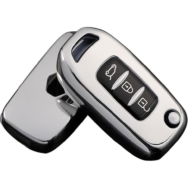 Copri Telecomando HIBEYO per Renault Kadjar Captur Megane Sandero Stepway Logan Clio 5 Accessori Copri Guscio Chiave Intelligente per Renault Kadjar Pieghevole 3