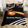 Custom Football Bedding Set Customized Name DIY American Football Game Duvet Cover Set Sports Theme Comforter Cover For Boys