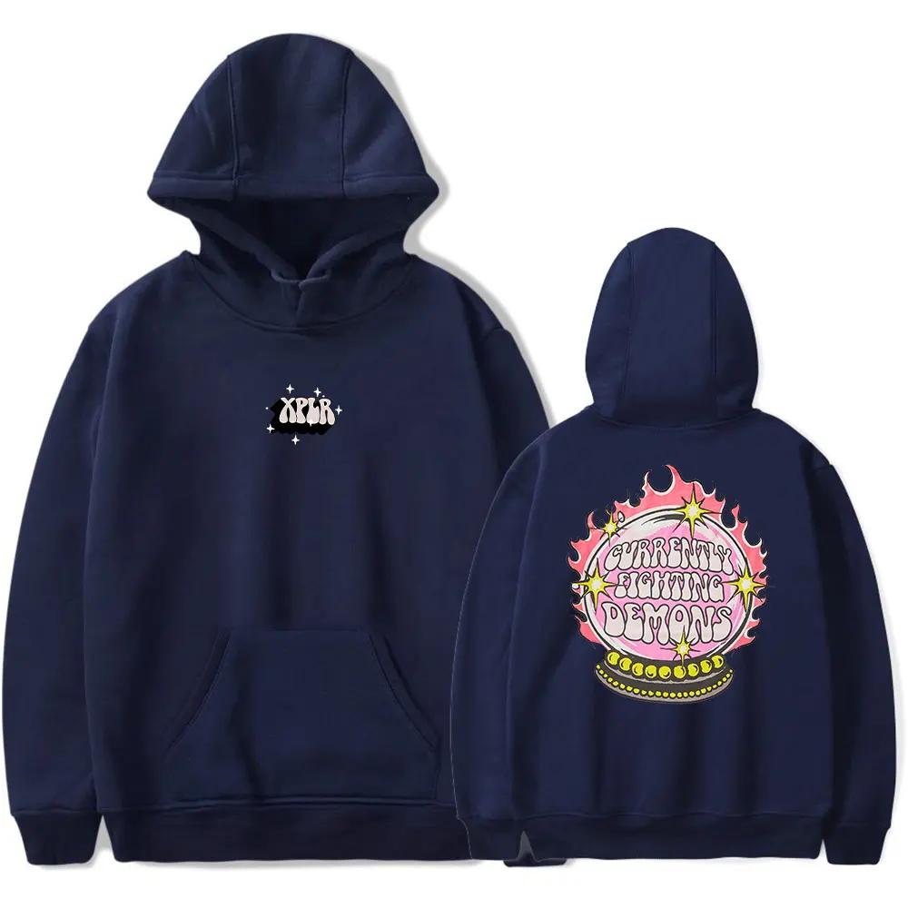 XPLR men's and women's hooded sweatshirts unisex long sleeved sportswear with Sam's and Colby Merck print logos hip-hop style