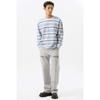 Customellow Grey STripe Long Sleeve T shirT cwTas25215gyx