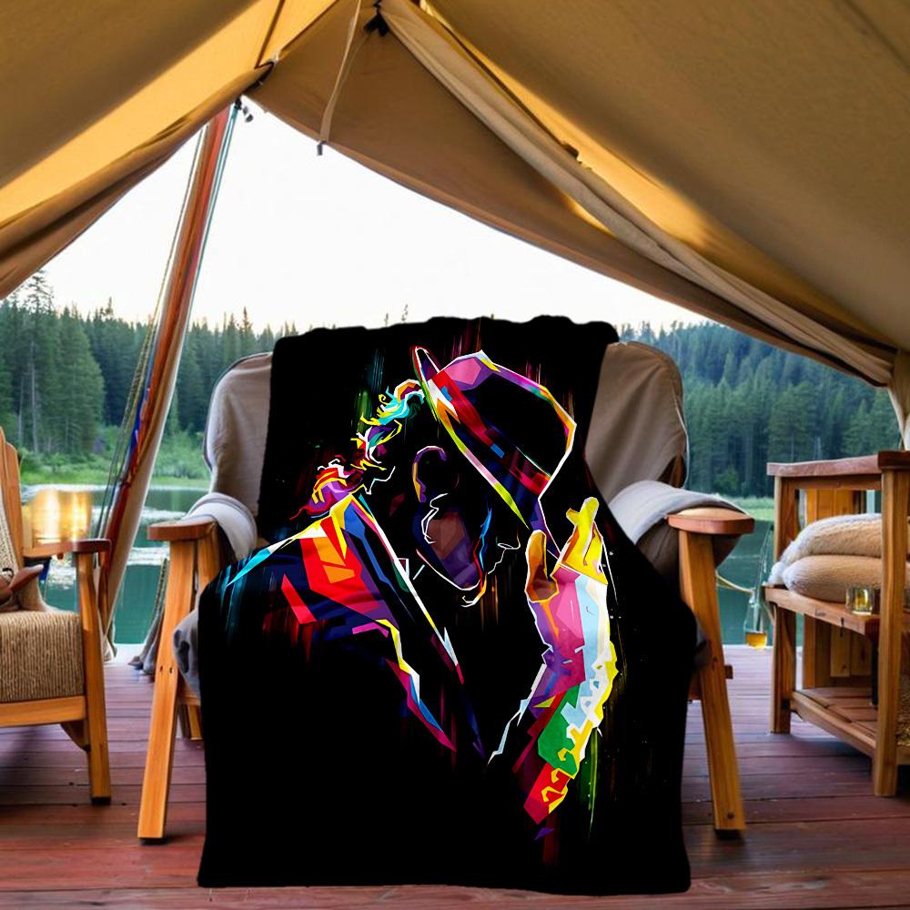 

1pc Dance Movement Michael Jackson Outdoor Blanket Lightweight Flannel, Soft & Warm, All Season Use for Sofa, Outdoor, Camping, Living Room, Office 80x120cm