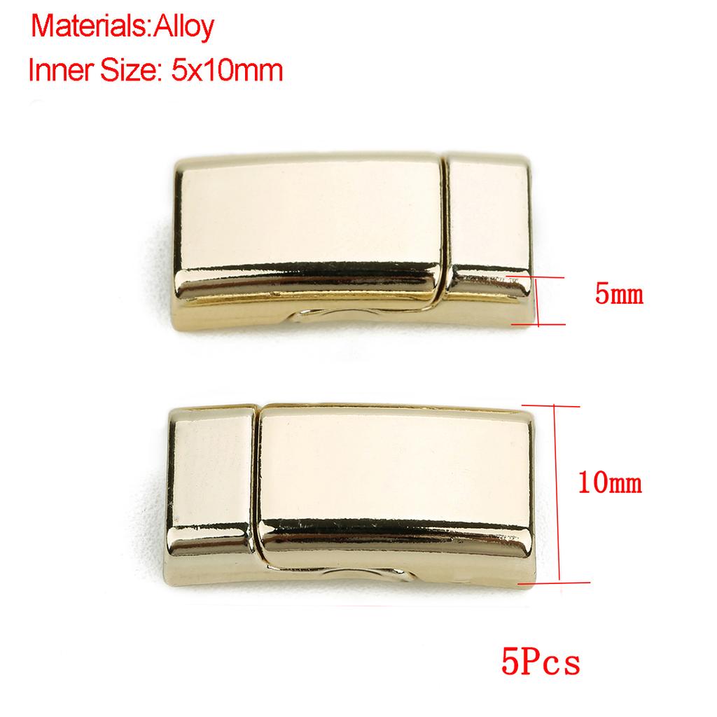 Jewelry Findings Leather Bracelet Clasp DIY Magnet Hook Rhodium Magnetic Clasp Flat Hole 15*3mm