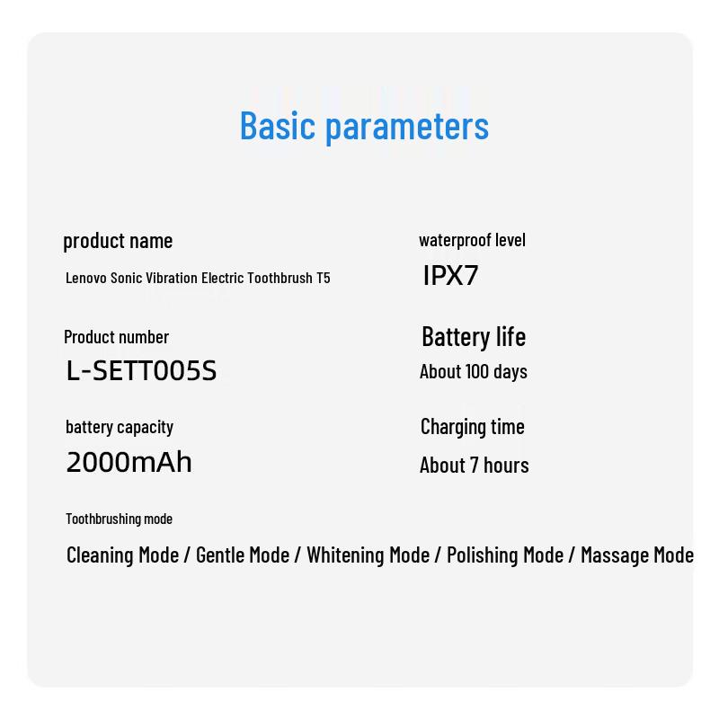 Lenovo T5 Sonic Electric Toothbrush Twin Pack CN plug (adapter included)