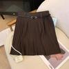 Autumn and Winter Women's Knitted Short Skirt with Elastic Belt Fashionable A-line Skirt Loose Short Skirt for Women