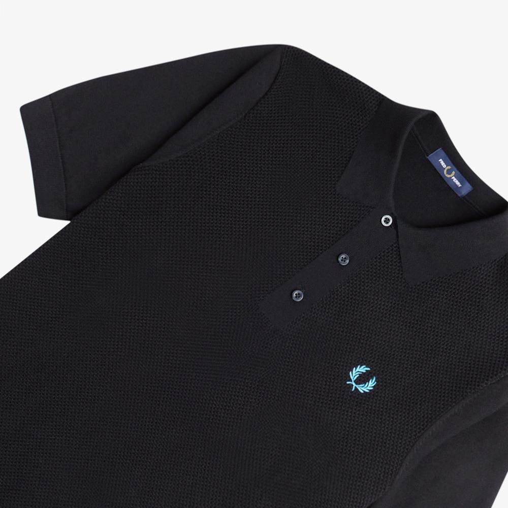 Fred Perry [Sharp] Textured Front Knit Polo Shirt (102) Afpm2417643-102