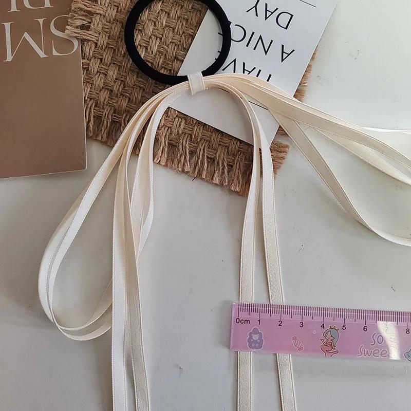 Korean Style Cute Ribbon Bow Elastic Hair Band for Girls Women Hair Rope Ties Headband Ponytail Holder Scrunchies Hair Accessory