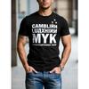 European Sizes Russian Text Graphic Tee for Men | Black Casual Short Sleeve Crew Neck T-Shirt, Fashion Streetwear,