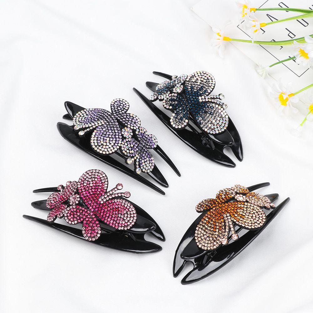 Durable Dovetail Crystal Hair Clips Rhinestone Hairpin Styling Tools Barrette
