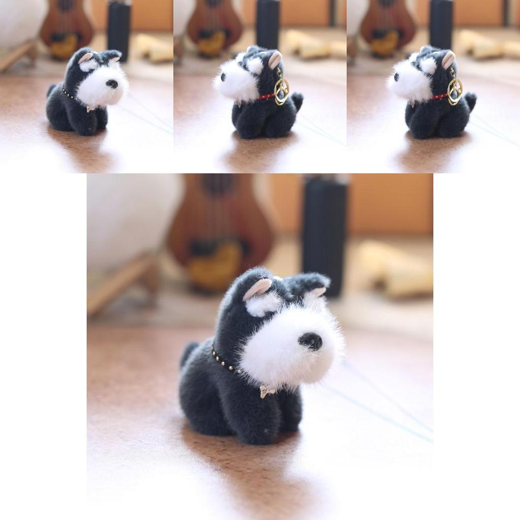 Schnauzer Stuffed Plush Keychain Super Soft Pp Cotton Bag Charm Kids Travel Decor