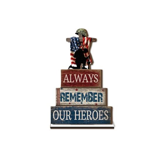 Independence Day Wooden Table Sign, Patriotic Statue of Liberty Gnome Star Freedom Decor, Table Centerpiece for Holiday Party, Fourth of