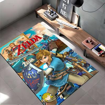 The Legend of Zelda Themed Rug with Vivid Art Non-slip Rug Suitable for Living Room and Bedroom Sofas