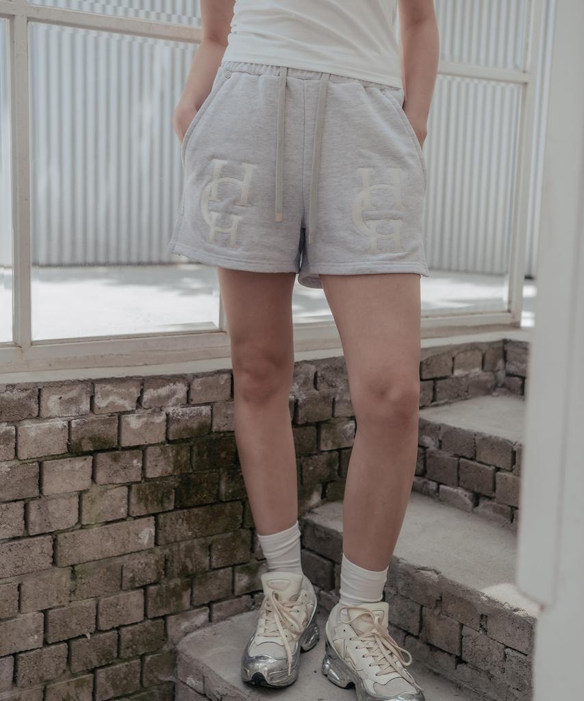 HARDCORE HAPPINESS Moonlight Elastic Waist Shorts_Melange Gray