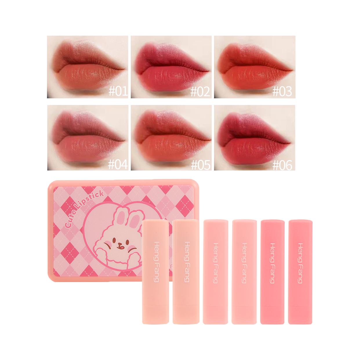 

HengFang, 6 цветов, мягкий туман, милая губная помада, водостойкая, не выцветает, не прилипает, чашка, сексуальная цветопередача, красный макияж, длительный срок службы