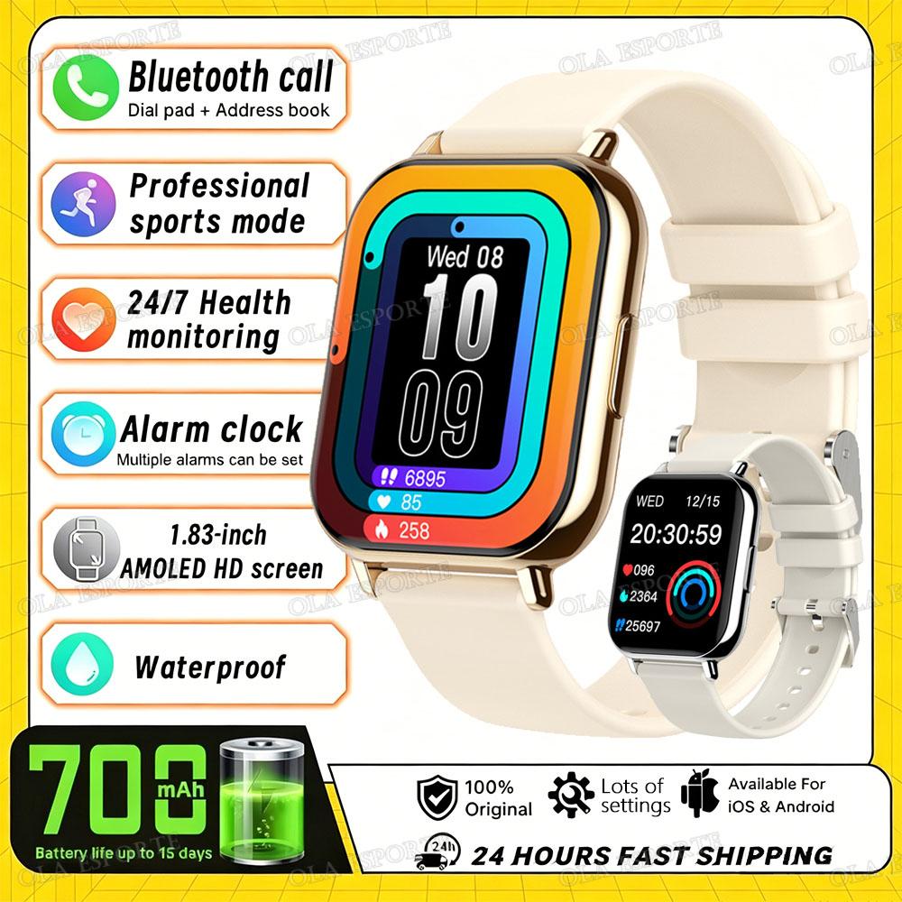 Upgraded Smart Watch Heart Rate Blood Oxygen/Pressure Sleep Monitoring Bluetooth Call Voice Assistant Sport Smartwatch HT30