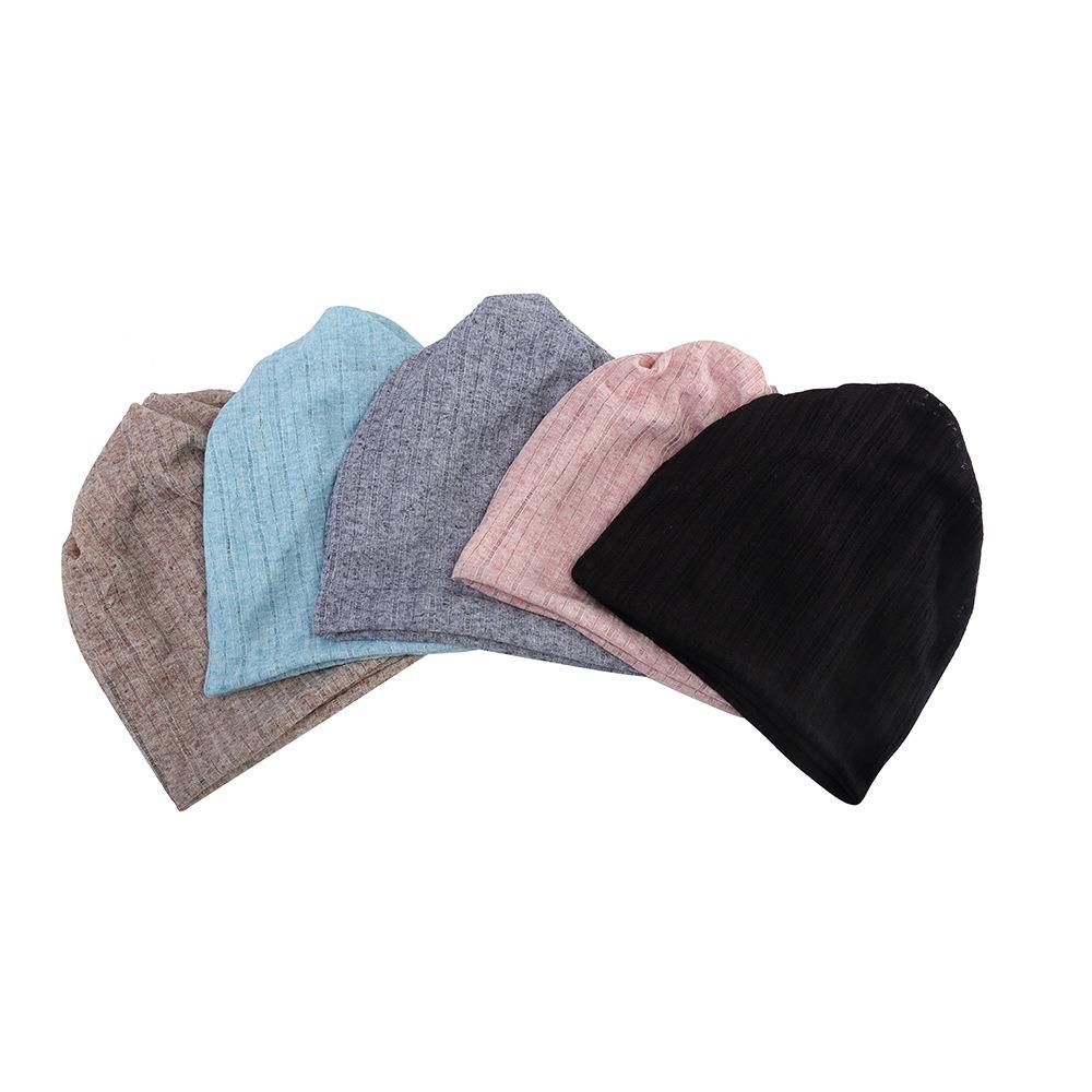 Solid Color Gauze Pile Cap Elastic Hood Cover Cap Casual Bucket Hat  For Men Women