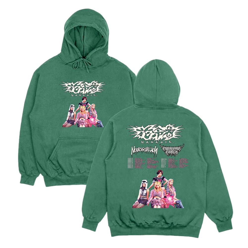 Hanabie.2026 Tour Mikiny Hanabie Dívčí skupina Metalový Merch Streetwear Pánské Dámské Retro Estetické Mikiny Ležérní Unisex Mikina