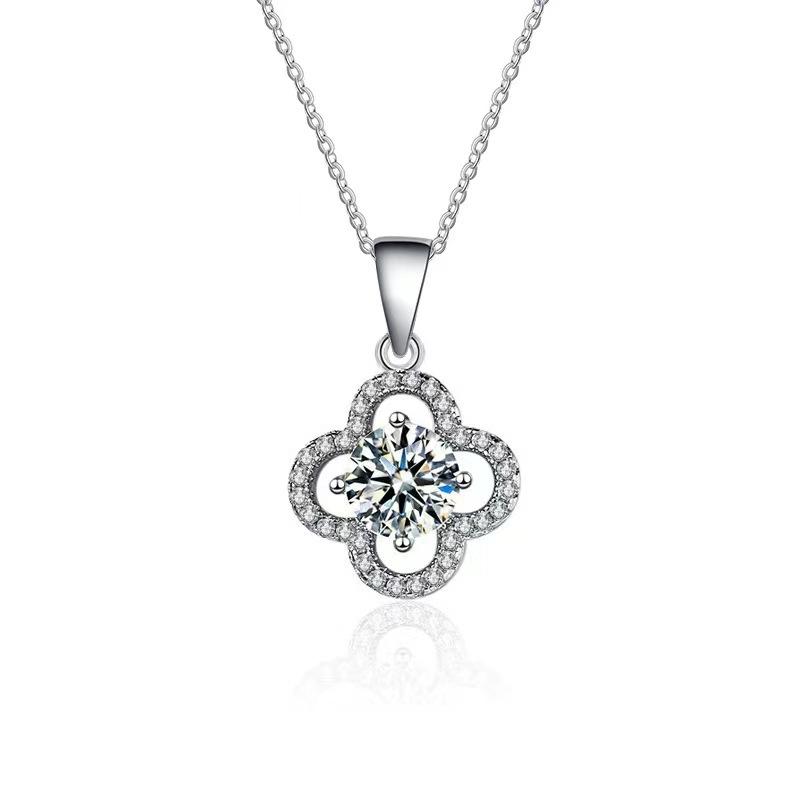 

Ожерелье из стерлингового серебра с микроинкрустацией в виде клевера, женское, легкое, роскошное, высококачественное, с чувственным украшением 925