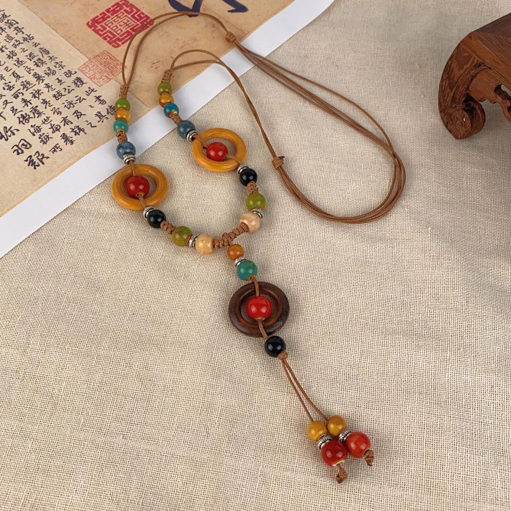 Handmade Ethnic Style Necklace Vintage Long Sweater Chain Retro Jewelry  Women