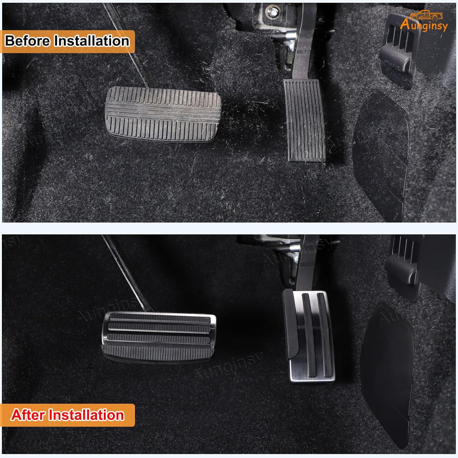 Aunginsy Gas Accelerator Pedal Covers Compatible with Nissan Frontier 2022-2024 Car Anti-Slip No Drilling Brake Foot Pedal Pads Kit Brake Accelerator