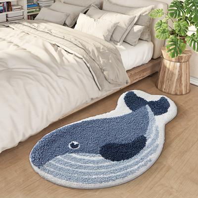 Cartoon Imitation Cashmere Carpet Bedroom Bed Soft Foot Mat Cushion Bathroom Non Slip Absorbable Foot Pad Home Decoration