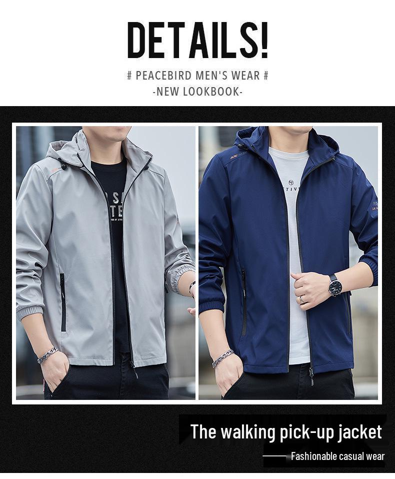 Men's Spring & Autumn Casual Windbreaker: Trendy, Versatile, Loose-Fit Korean Style, Waterproof