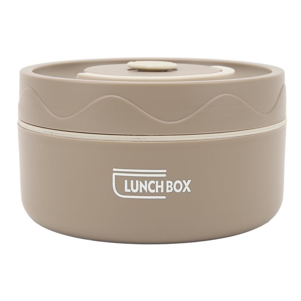 Thermal Cooking Pot 420ml 304 Stainless Steel Double Layer Portable Round Shape Thermal Lunch