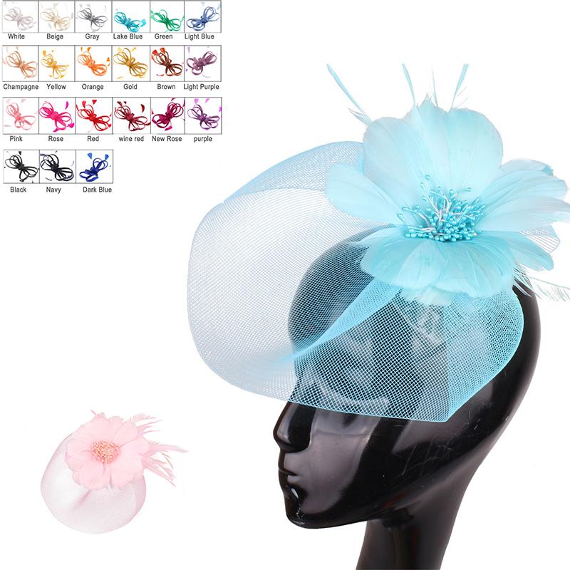 Kadın Çiçek Saç Tokası Kafa Bandı Mini Silindir Şapka Düğün Fascinator Kraliyet Ascot Yarışı