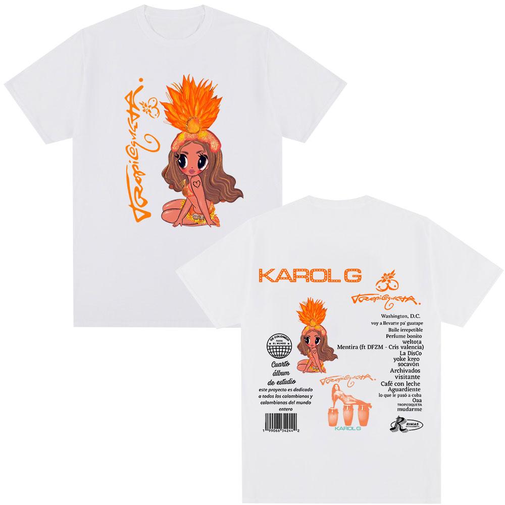 Karol G 2025 New Album Tropicoqueta T-shirt Unisex Women Clothing Fashion Hip Hop Harajuku T-shirts Casual Cotton Oversized T Shirt