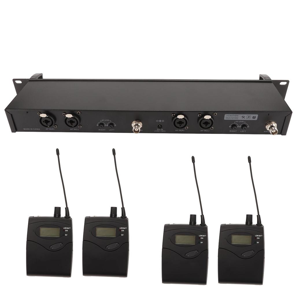 Wireless Earphone Monitor System 2 Channel 4 Bodypacks Whole Metal UHF Stage Monitoring System for