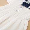 Girls Dress 100% Cotton White Sailor Back To School Dress Suitable for 5-12 Years Old Girls Short Sleeved Summer Dresses