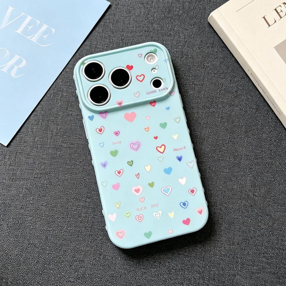Ins Scattered Color Heart Suitable for Apple 16PM Creative iPhone17/16PRO Anti-drop New 15/17 Mobile Phone Case