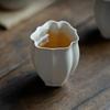 Antique Plain White Lotus Teacup Ancient Plant Ash Petal Smelling Cup Household Tea Ceremony Craft Main Single Cup Ceramic Tea