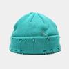 New Winter Harajuku Beanies Knitted Hat Women Fashion Warm Thick Men Hip Hop Pin Hole Skullcap Short Hat Unisex Basic Cap