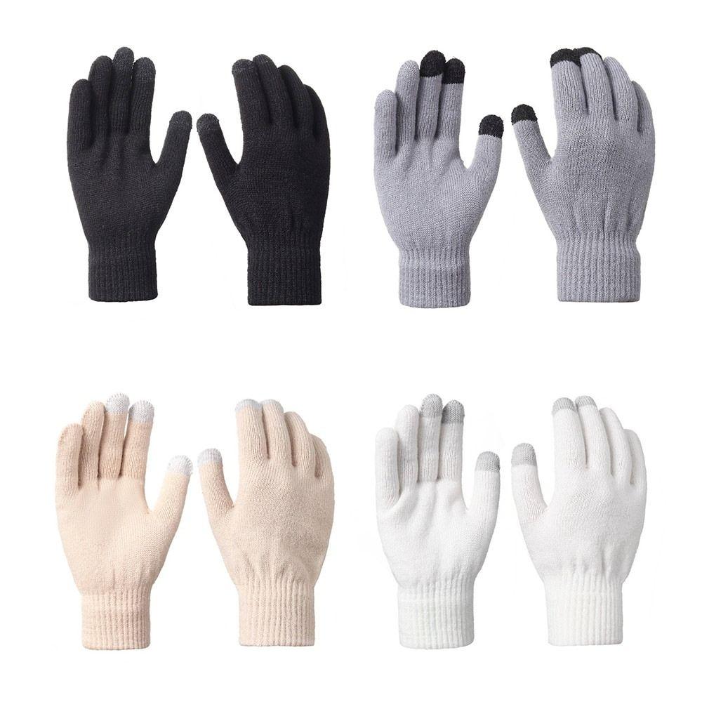 3pcs/set Keep Warm Winter Knitted Hat Thicken Warm Pullover Hat Soft Winter Hat Set  Women