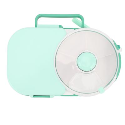 Snack Rotating Container with Lid Sealed Plastic Rotating Snack Storage Box for Outdoor Mint Green
