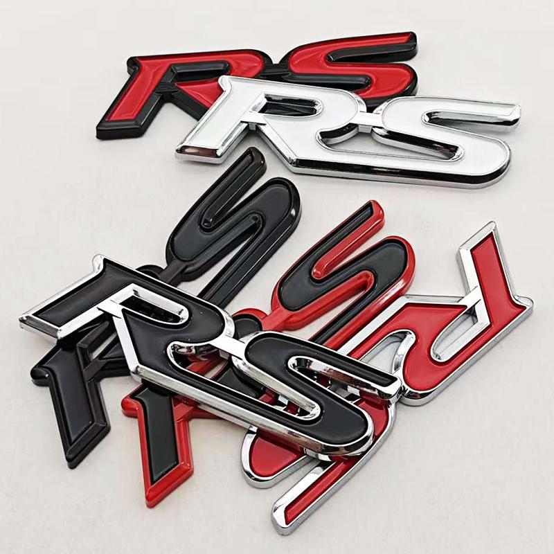 3D ABS Car Letters Logo RS Badge Rear Trunk Sticker Fender Side Emblem For Honda Civic City Fit Shuttle Jazz Car Acceessories