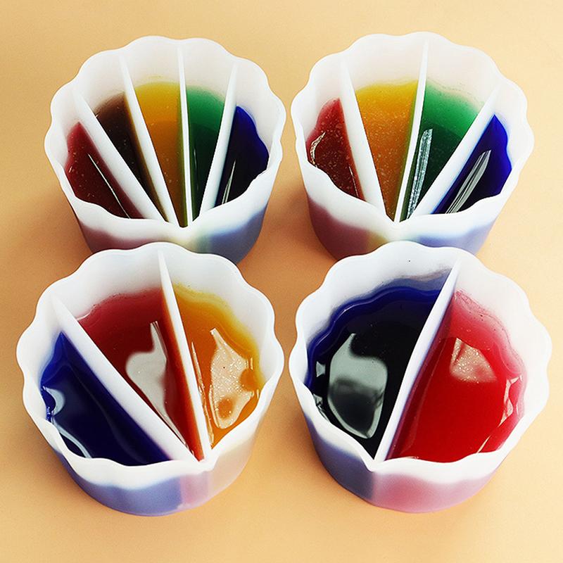 1Pcs Silicone Split Cups For Paints Pouring Acrylic Paint Pour Cup 5 Channels Divider